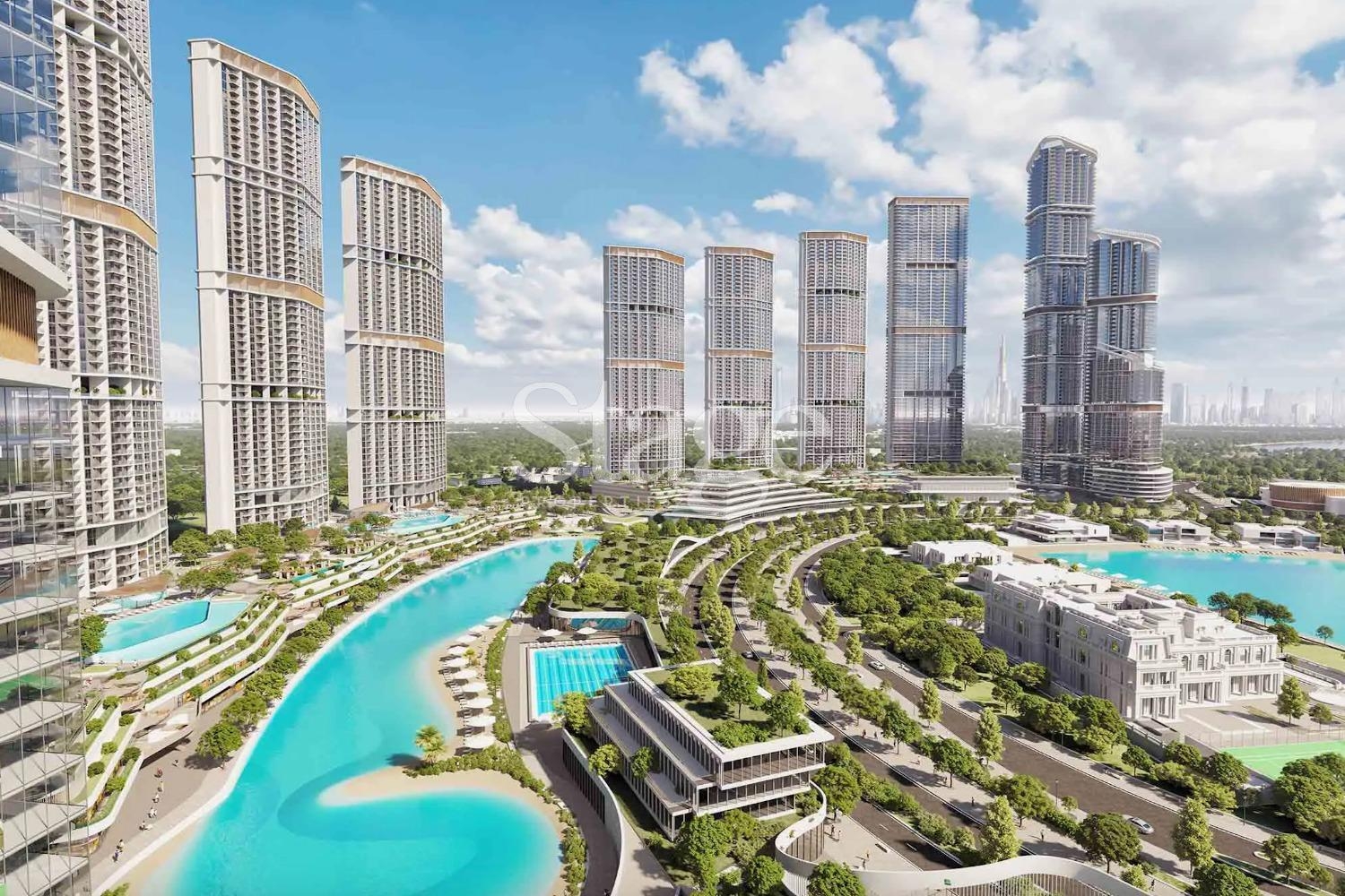 Lagoon view 1 bedroom apartment for sale in MBR city
