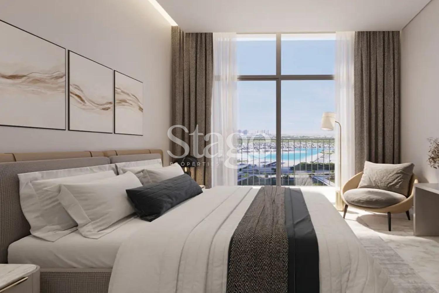 Lagoon view 1 bedroom apartment for sale in MBR city