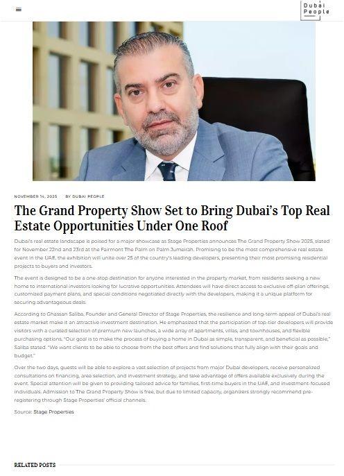 The Grand Property Show Set to Bring Dubai’s Top Real Estate Opportunities Under One Roof